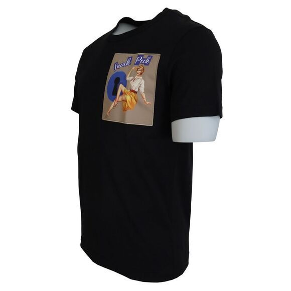 Dolce & Gabbana Black Sneak Peek Cotton Short Sleeve Men's T-shirt